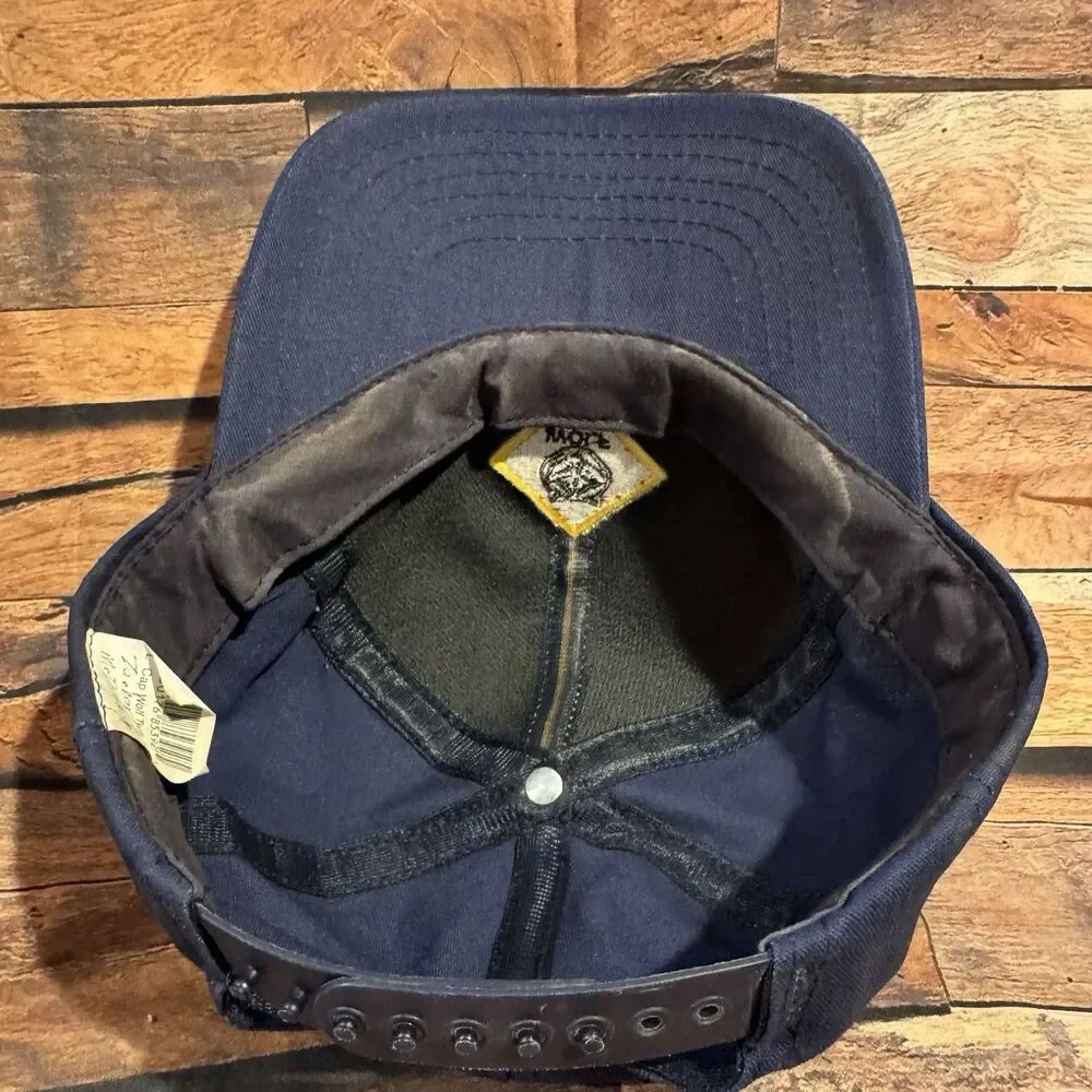 Boy Scouts BSA Cub Scouts Wolf Twill Cap Hat Navy Yellow S/M Snapback Vintage
